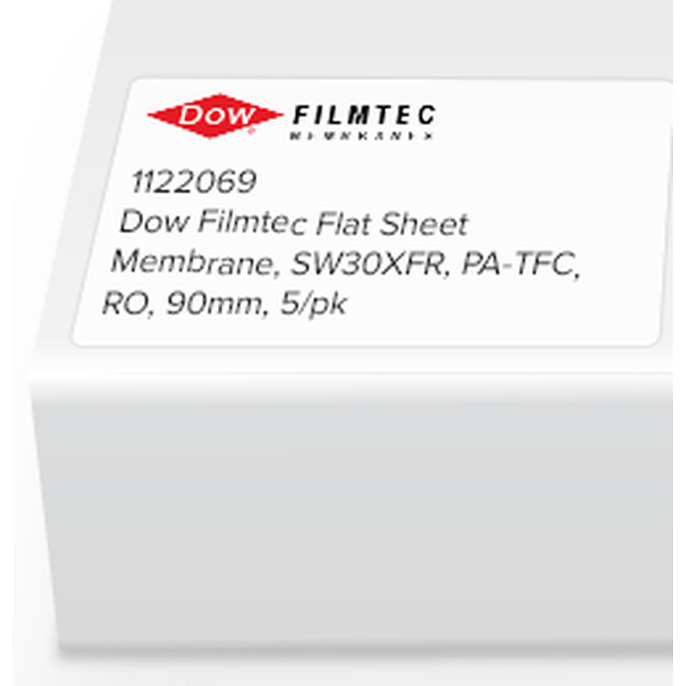 Dow Filmtec Flat Sheet Membrane, SW30XFR, PA-TFC, RO, 90mm, 5/pk