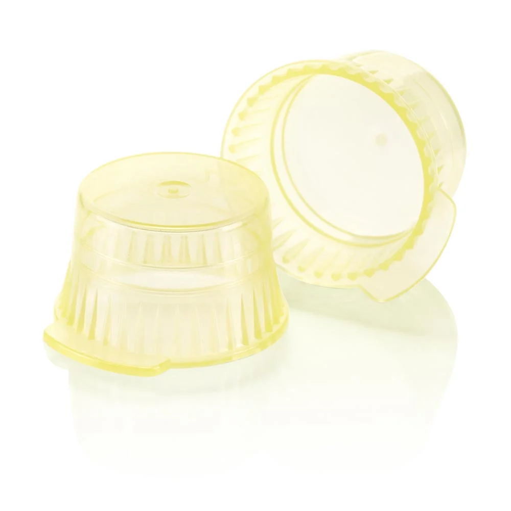 Cap, Snap, 13mm, PE, for 13mm Glass and Evacuated Tubes and 12mm Plastic Test Tubes, Yellow - cs-10000