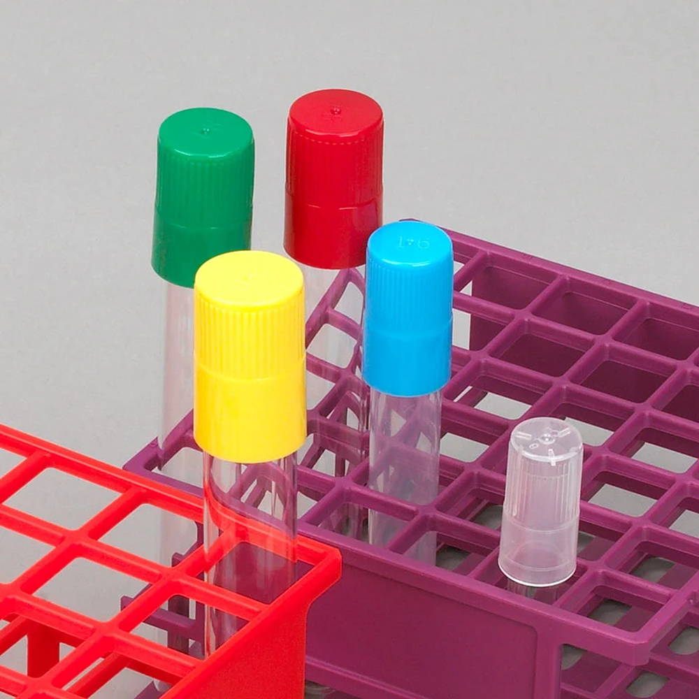 Diamond Culture Tube Cap for 20mm Glass Culture Tubes, PP, Red, 100/Bag