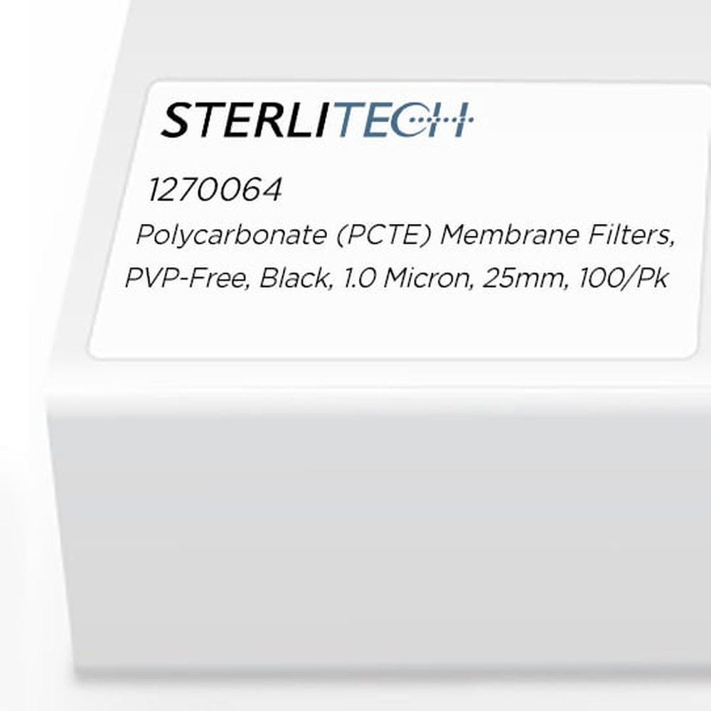 Polycarbonate (PCTE) Membrane Filters, Black, 1.0 Micron, 25mm, 100/Pk