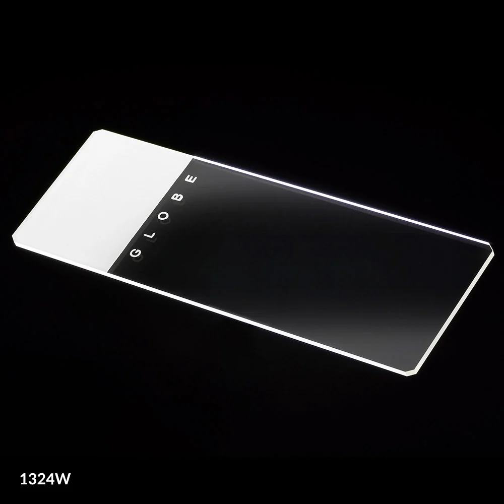 Microscope Slides, Glass, 25 x 75mm, 90 Ground Edges with Safety Corners, White Frosted, 72/Box, 2 Boxes/Case (1 Gross)
