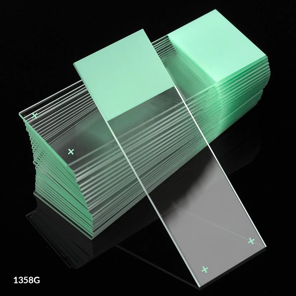 Microscope Slides, Diamond White Glass, 25 x 75mm, Charged, 90 Ground Edges, Green Frosted, 72/Box, 20 Boxes/Case (10 Gross)