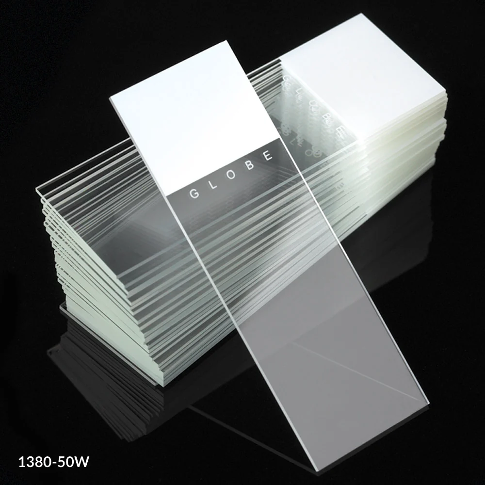 Microscope Slides, Diamond White Glass, 25 x 75mm, 90 Ground Edges, WHITE Frosted, 72/Box, 20 Boxes/Case (10 Gross)