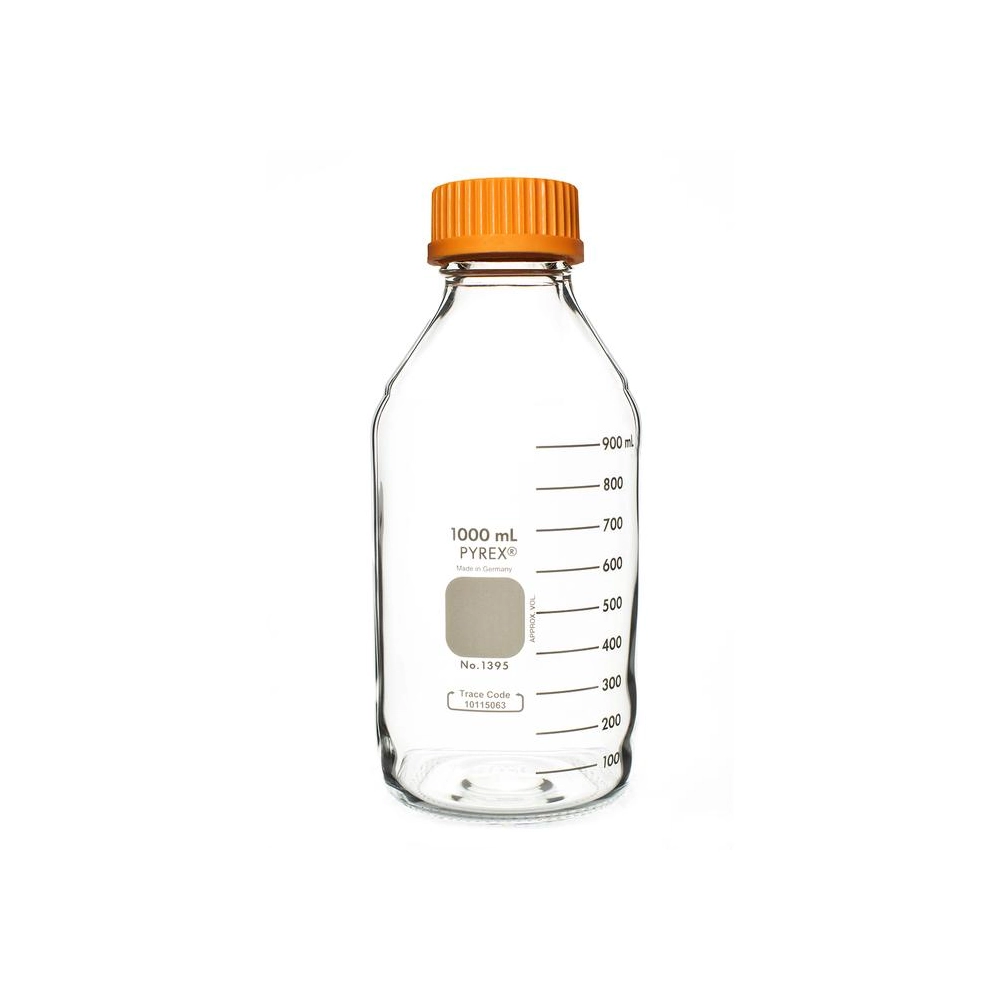 PYREX 1L Round Media Storage Bottles, with GL45 Screw Cap