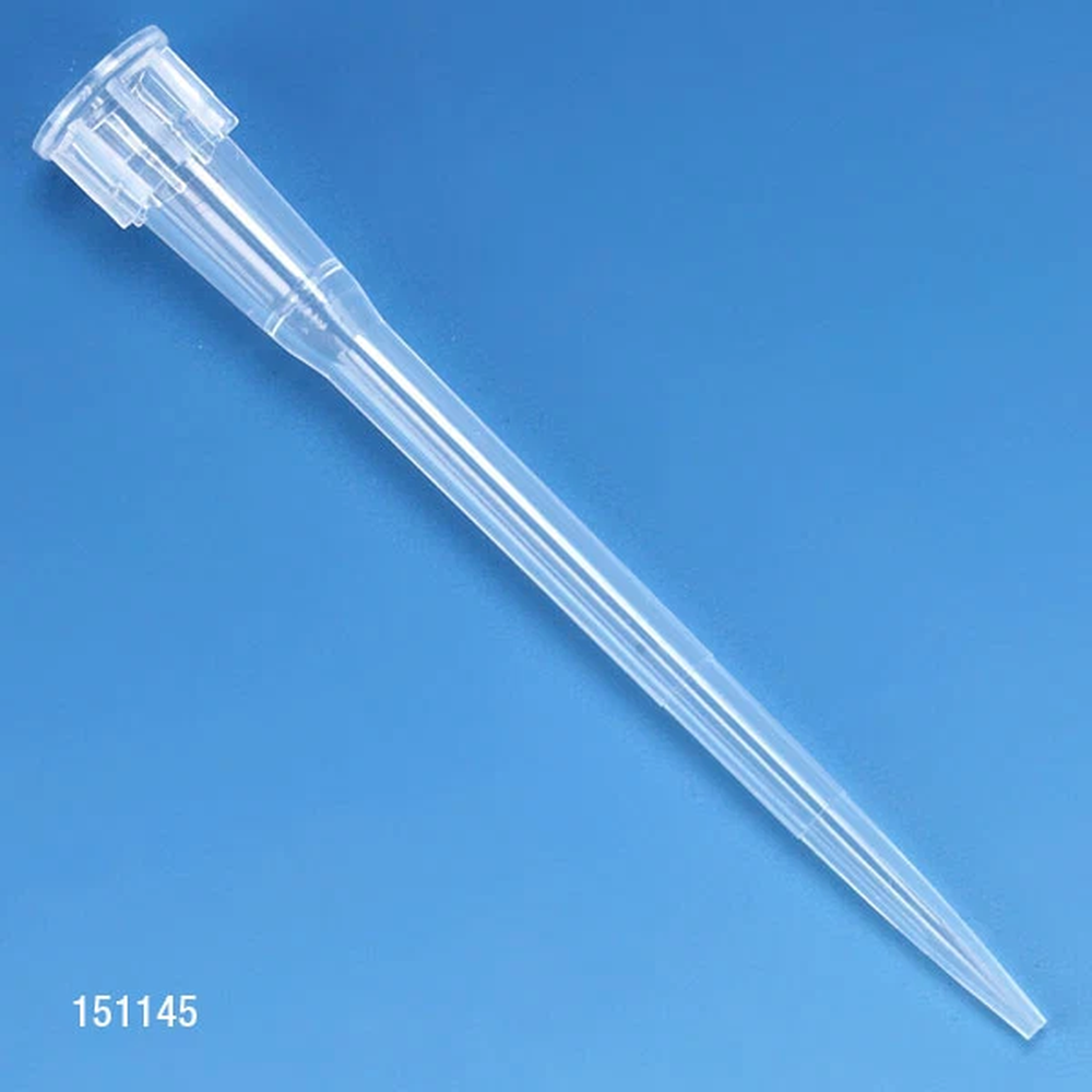 Pipette Tip, 0.1 - 20uL, Certified, Universal, Natural, 45mm, Extended Length, STERILE, 96/Rack, 10 Racks/Box - CS/4800