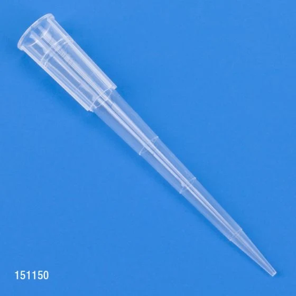 Pipette Tip, 1 - 200uL, Certified, Universal, Graduated, Natural, 54mm, STERILE, 96/Rack, 10 Racks/Box - CS/4800