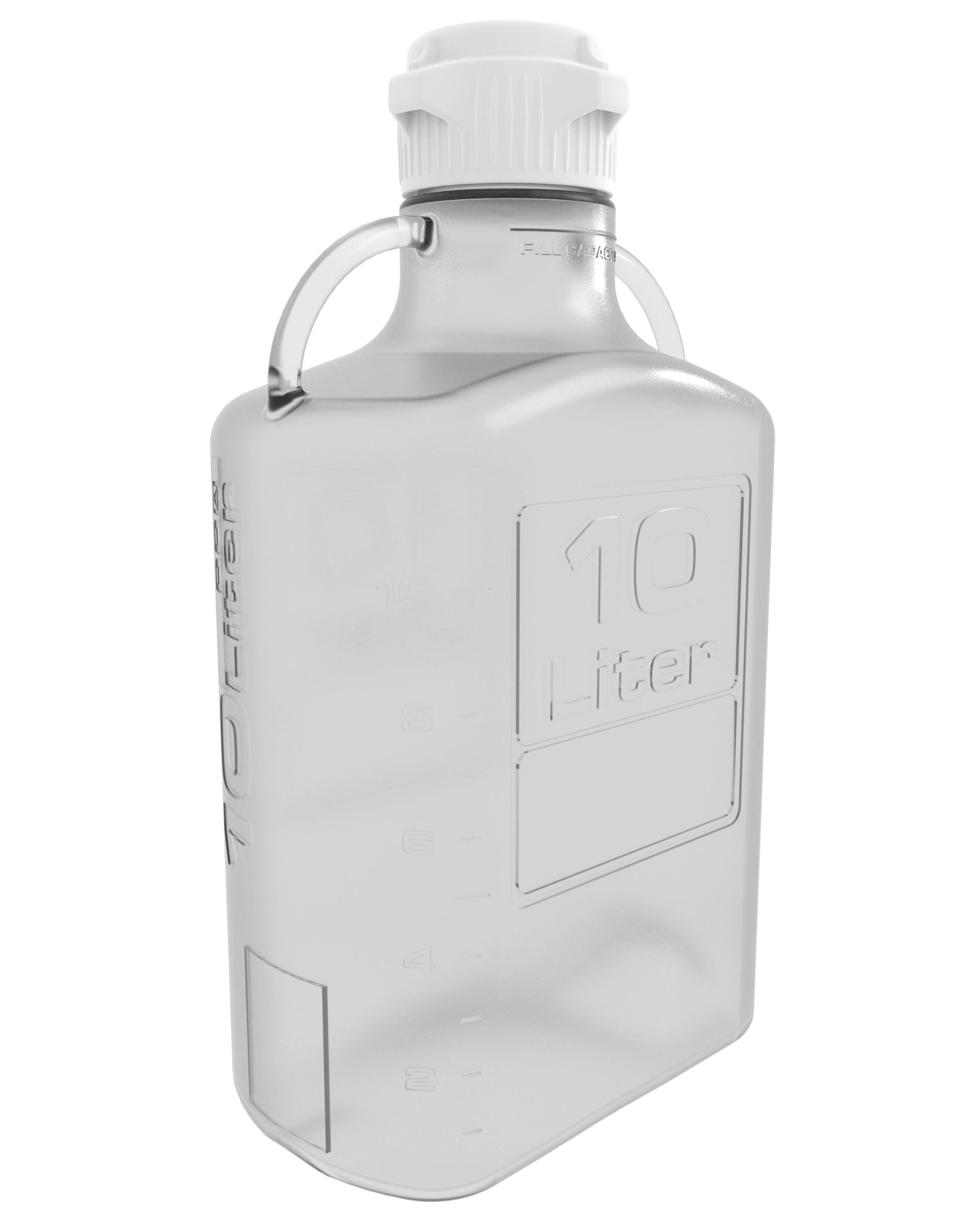 EZclear 10 L (2.5 Gal) BPA-Free PETG Space Saving Carboy with 83 mm (83B) VersaCap and 13 L Max Capacity, Large Pinched Handles, 1/EA