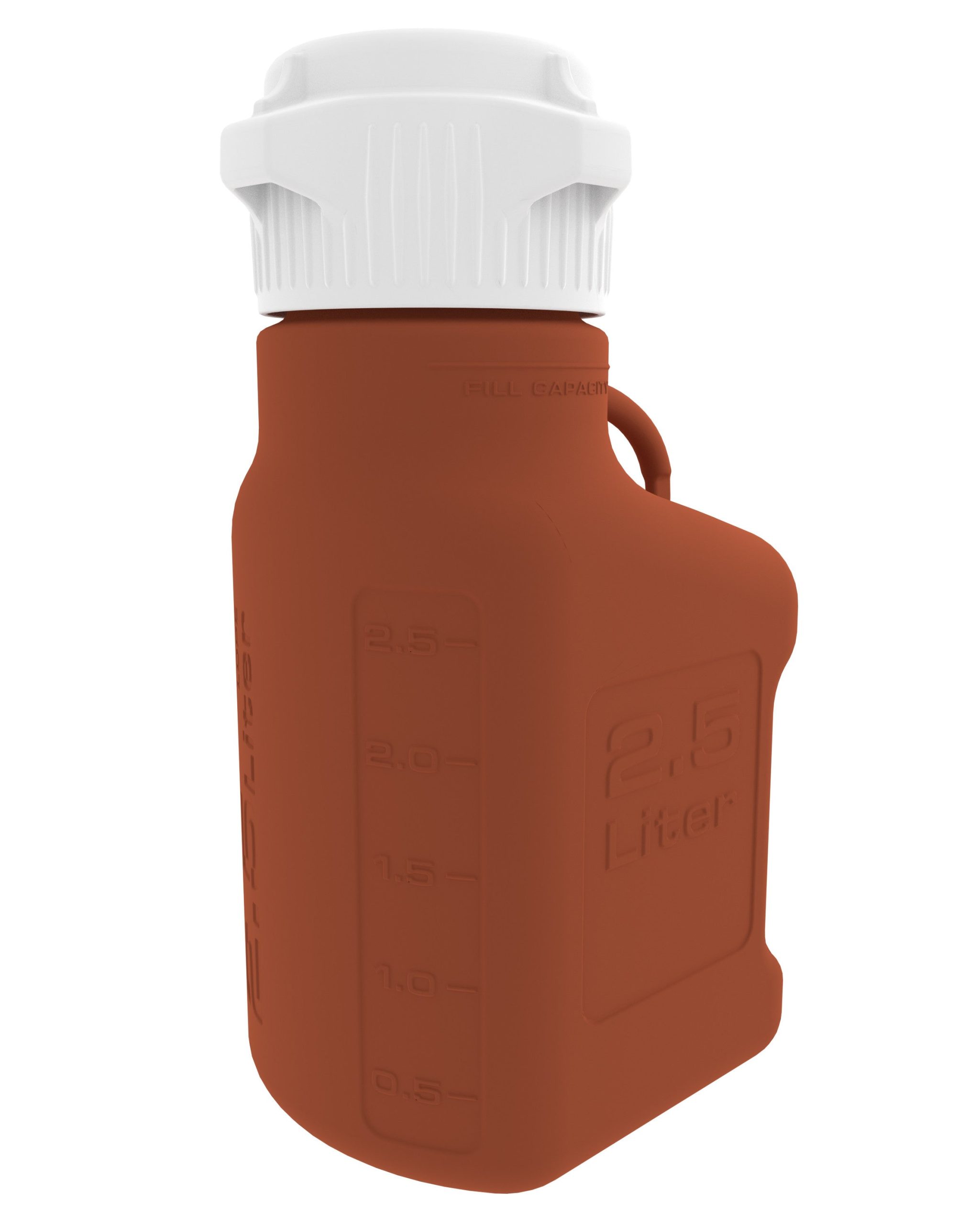 EZgrip® 2.5 L (0.5 Gal) Light Blocking Amber HDPE Space Saving Carboy with 83 mm (83B) VersaCap and 3.25 L Max Capacity, Large Pinched Handles, 1/EA