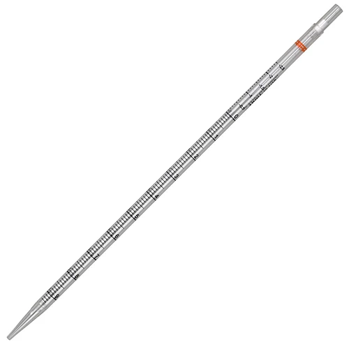Serological Pipette, 10mL, PS, Standard Tip, 345mm, STERILE, Orange Band, Individually Wrapped, 200/Dispenser Box - CS/600