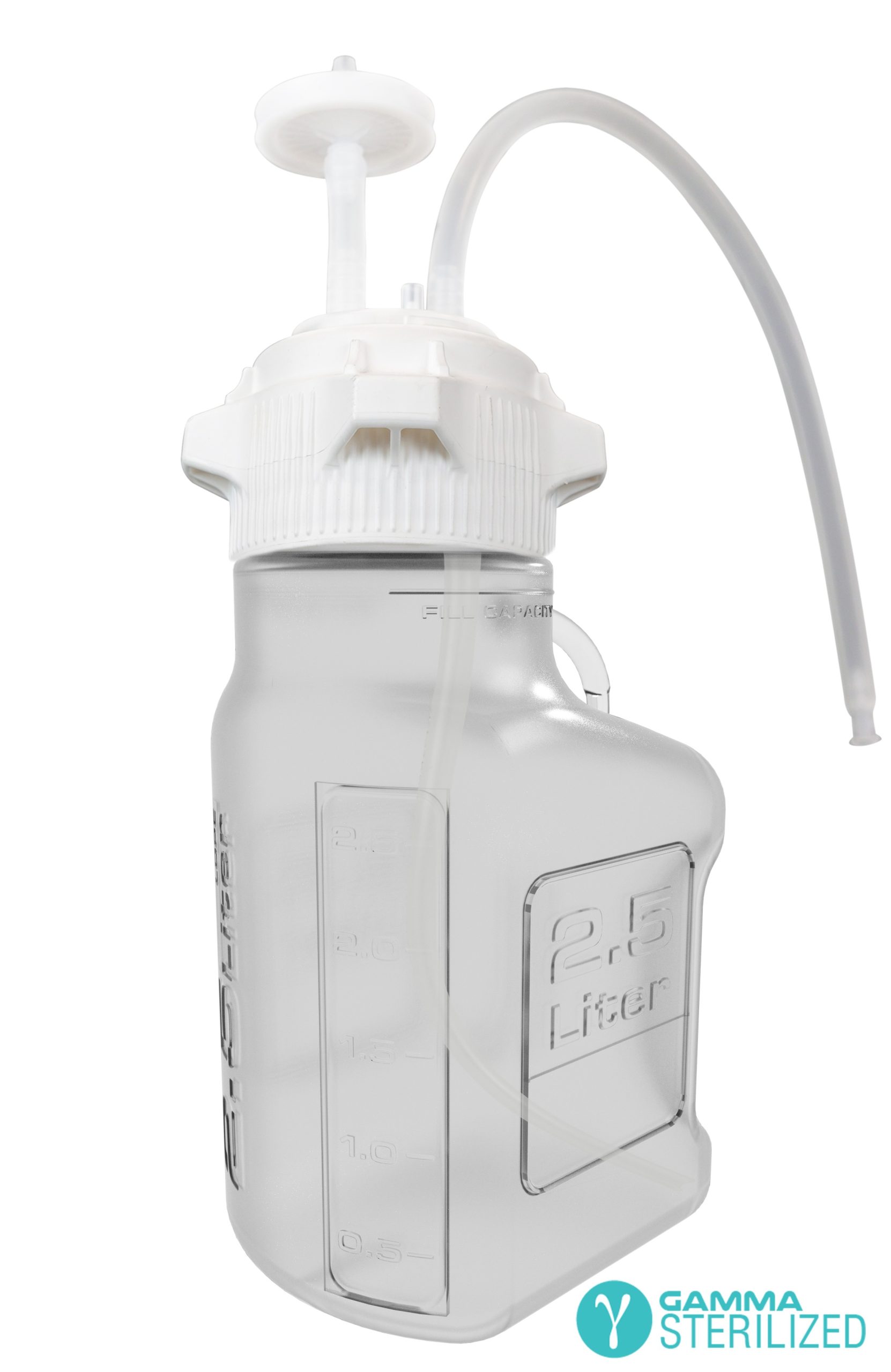 EZBio® Single Use Carboy Assembly, 10 L (2.5 Gal) Gamma Sterilized Polypropylene (PP) Carboy for Aseptic Transfer and Sterile Storage with VersaCap 83B (83 mm), Vent and 1/4 in ID TPE Dip Tube, 1/EA