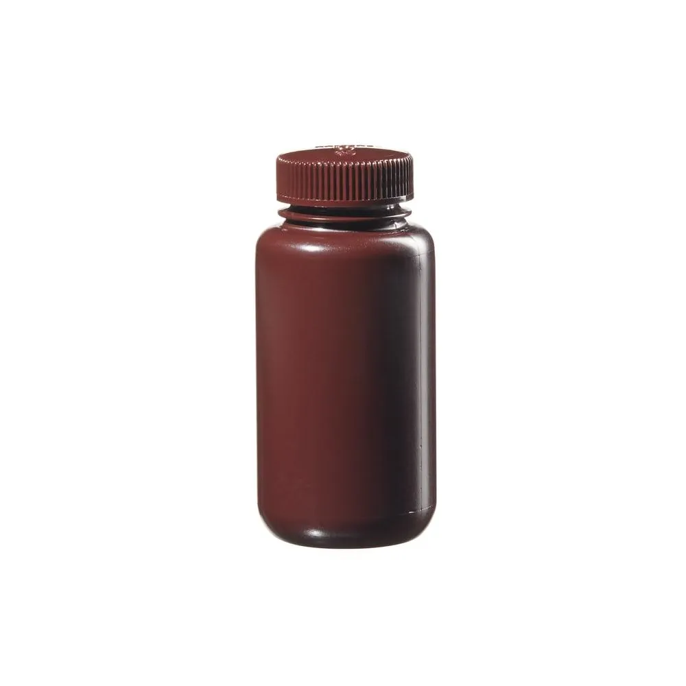Amber Wide-Mouth Bottle HDPE 250 mL