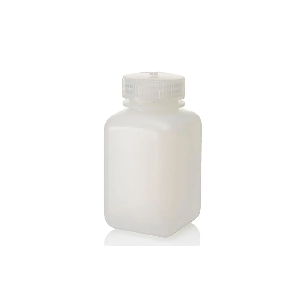 Wide-Mouth Square Bottle HDPE 250 mL