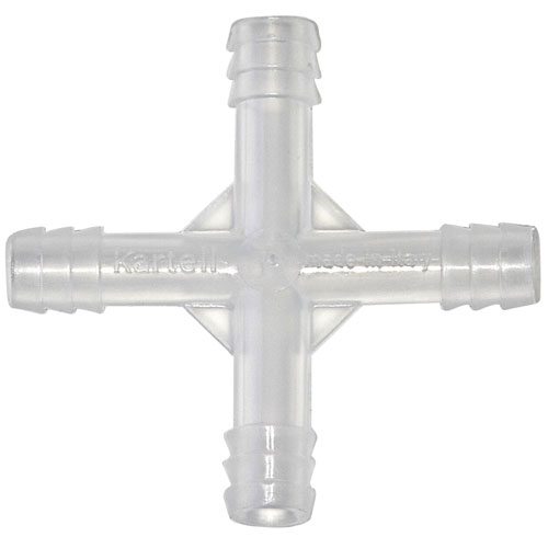 Tubing Connector 4 Way, PP 6mm, 100/CS