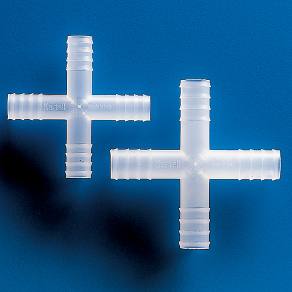 Tubing Connector 4 Way, PP 10mm, 100/CS