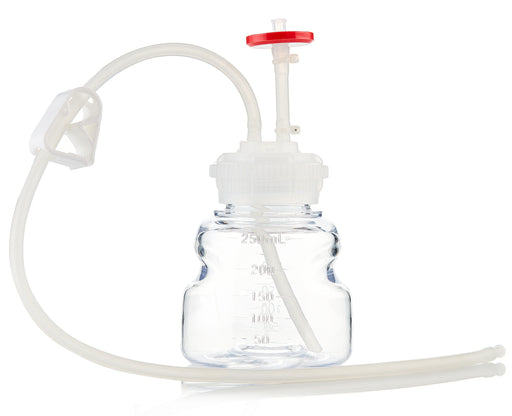 EZBio®pure Titanium Round SU 250mL Bottle Assembly, PETG w/ EZBio® Tubing, Plug and GL45 VersaCap®, 10/CS