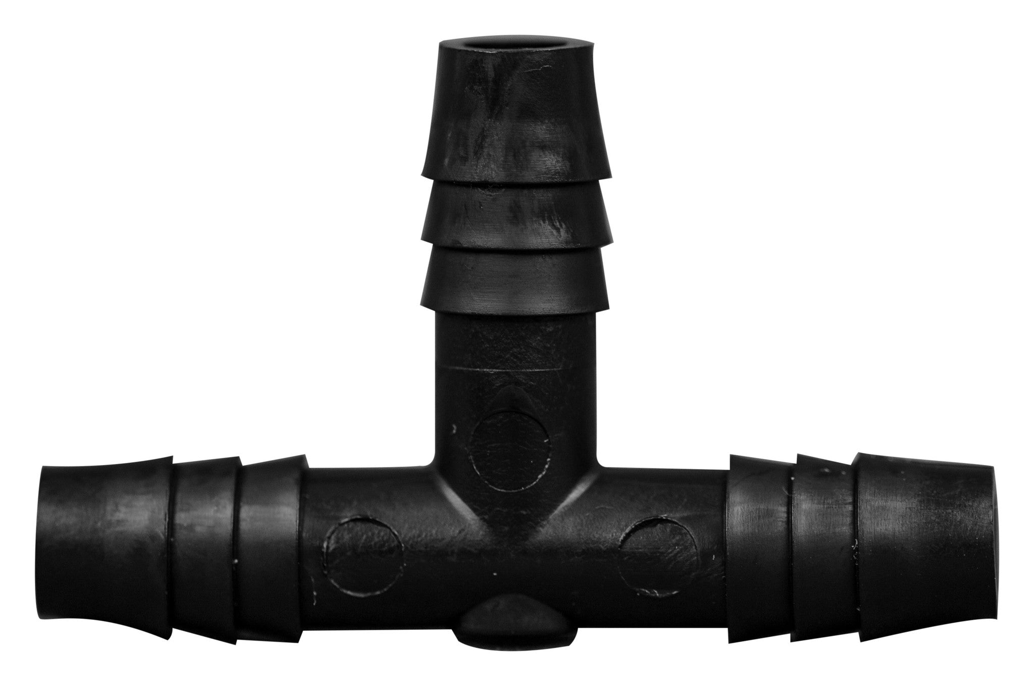 Polyethylene T-Type Barbed Tubing Connectors (Tee-Shaped), Three 3/8 Inch Barbs, 100/PK