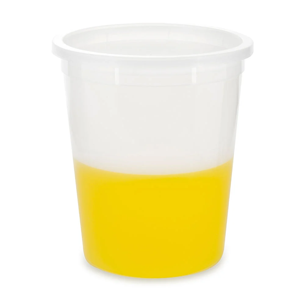 Container, Multi-Purpose, PE, Economy Style, 16oz (480mL), Separate Snap Lid, Natural