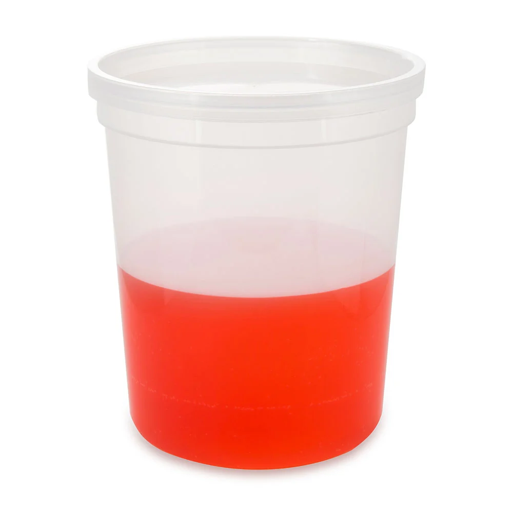 Container, Multi-Purpose, PP, Economy Style, 32oz (960mL), Separate HDPE Snap Lid, Natural
