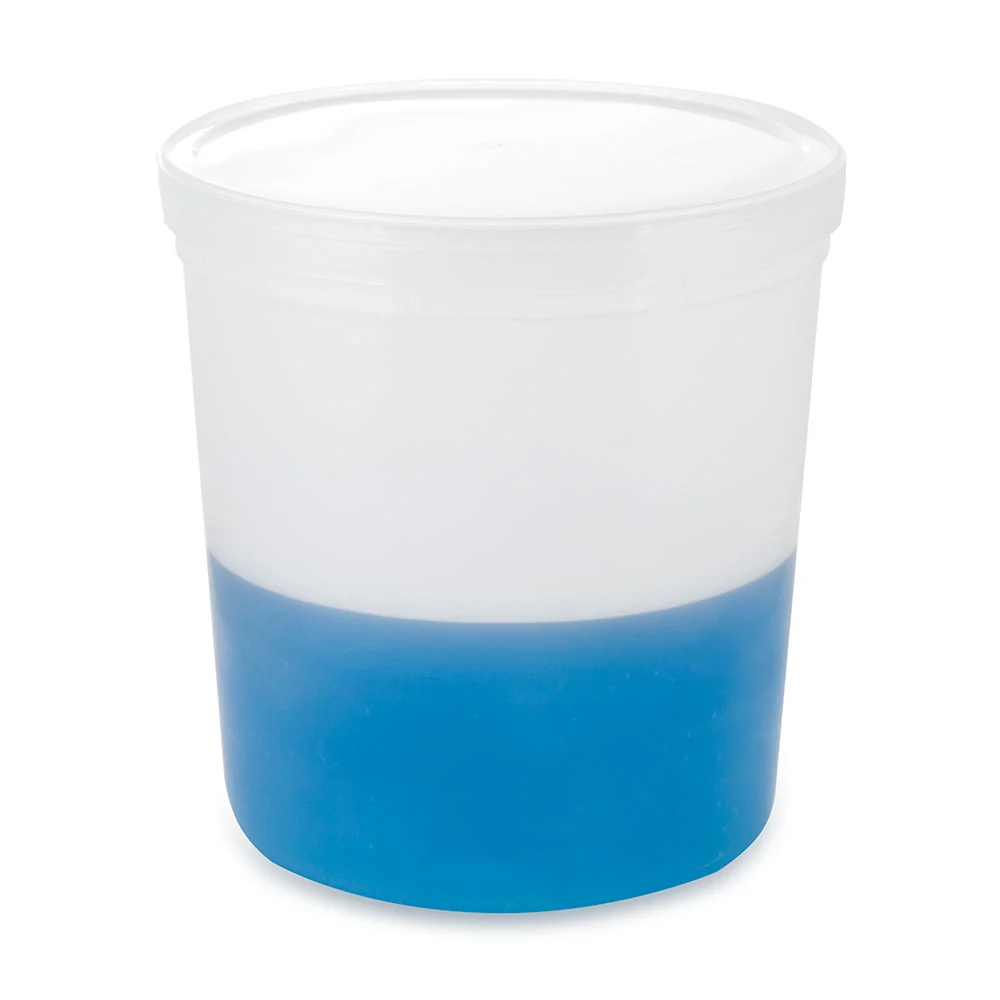 Container, Multi-Purpose, PE, Economy Style, 64oz (1920mL), Separate Snap Lid, Natural