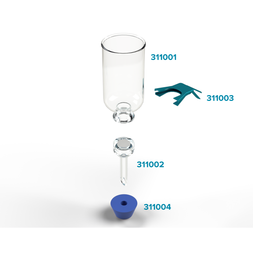 13mm Glass Microanalysis Holder, 100 ml, KG 13 A (For use with 25mm membranes)