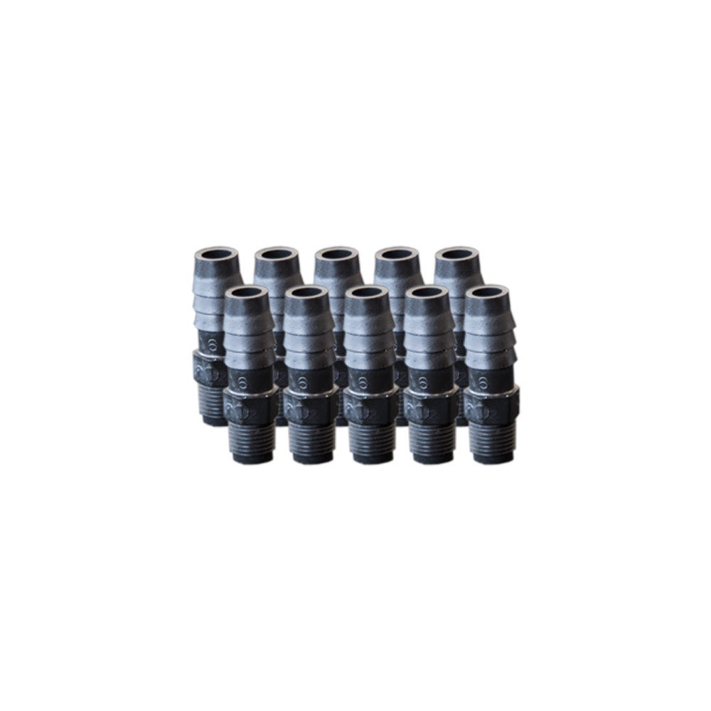 EZwaste® HPLC Solvent Waste System, Replacement Fittings, 3/8 Inch Hose Barb Fittings for 3/8 Inch ID Tubing, Black Fitting, 1/8 Inch MNPT Thread, 10/PK