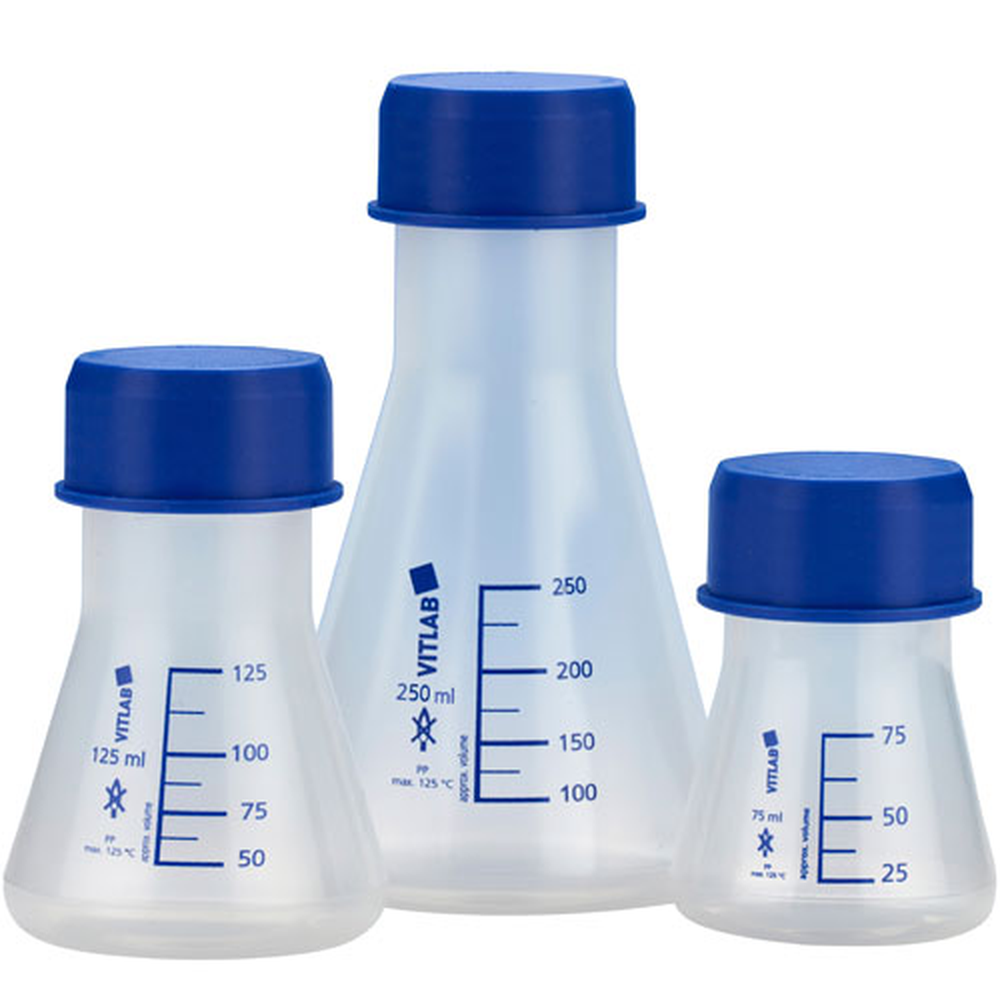 Flask Erlenmeyer w Cap, PP 500mL, 6/CS