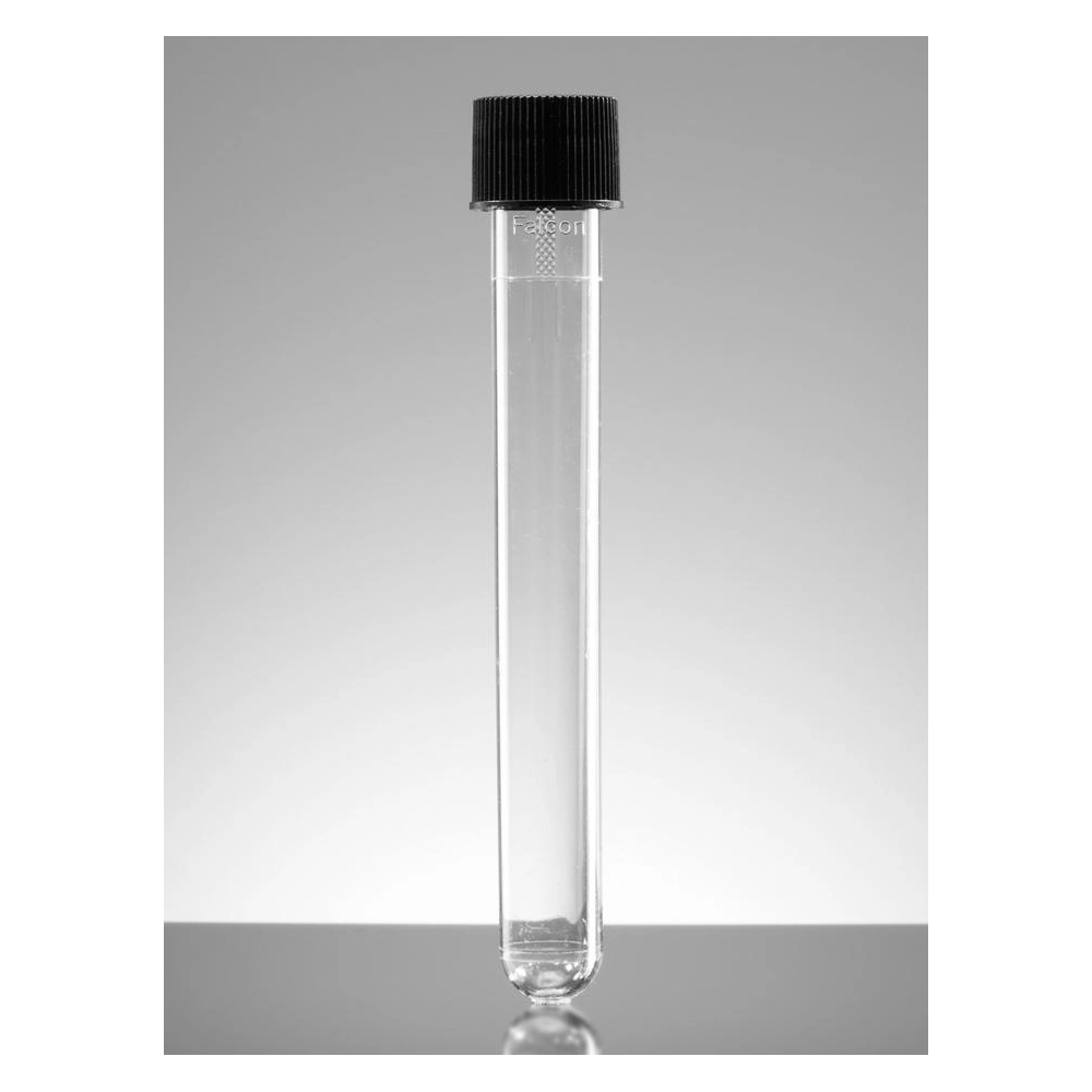 Falcon 16mL Round Bottom Polystyrene Test Tube, with Screw Cap, Sterile, 125/Pack, 1000/Case