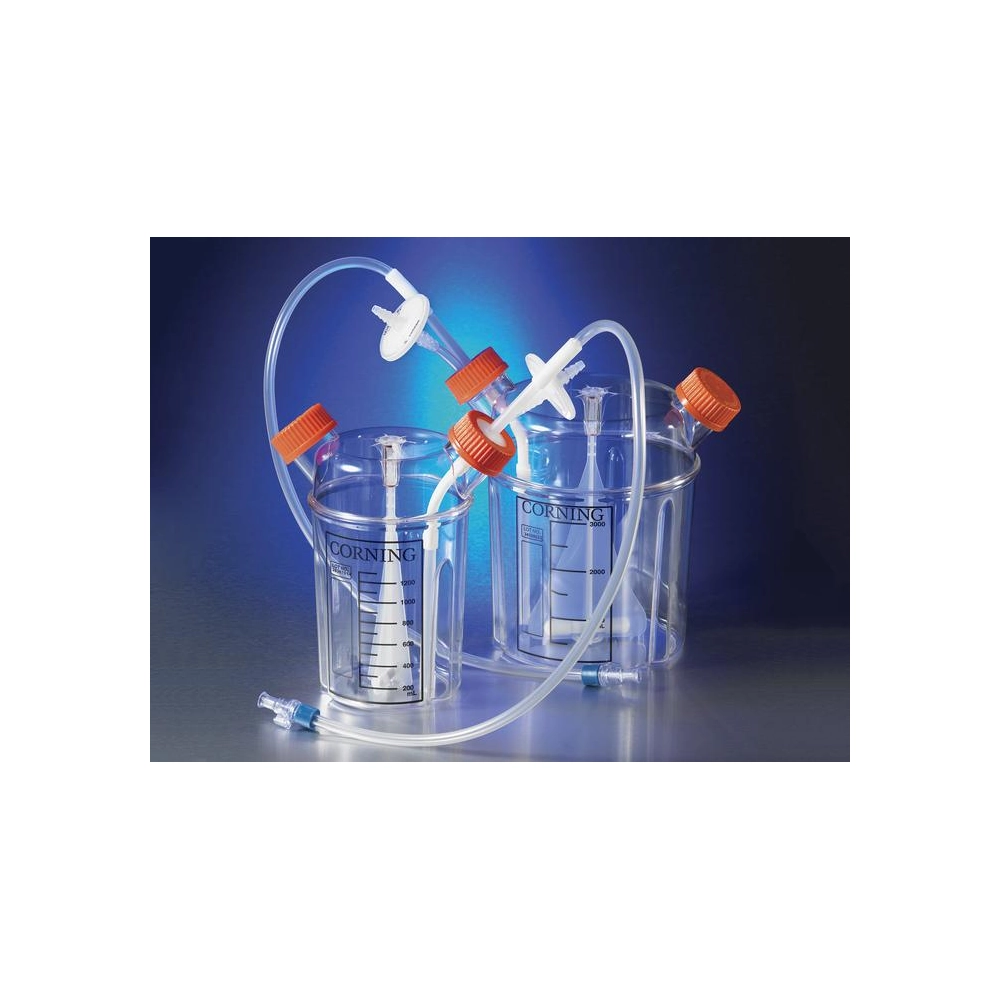 Corning 3L Polystyrene Disposable Spinner Flask with Aseptic Transfer Cap with MPC connection, Sterile, 1/bag, 4/case