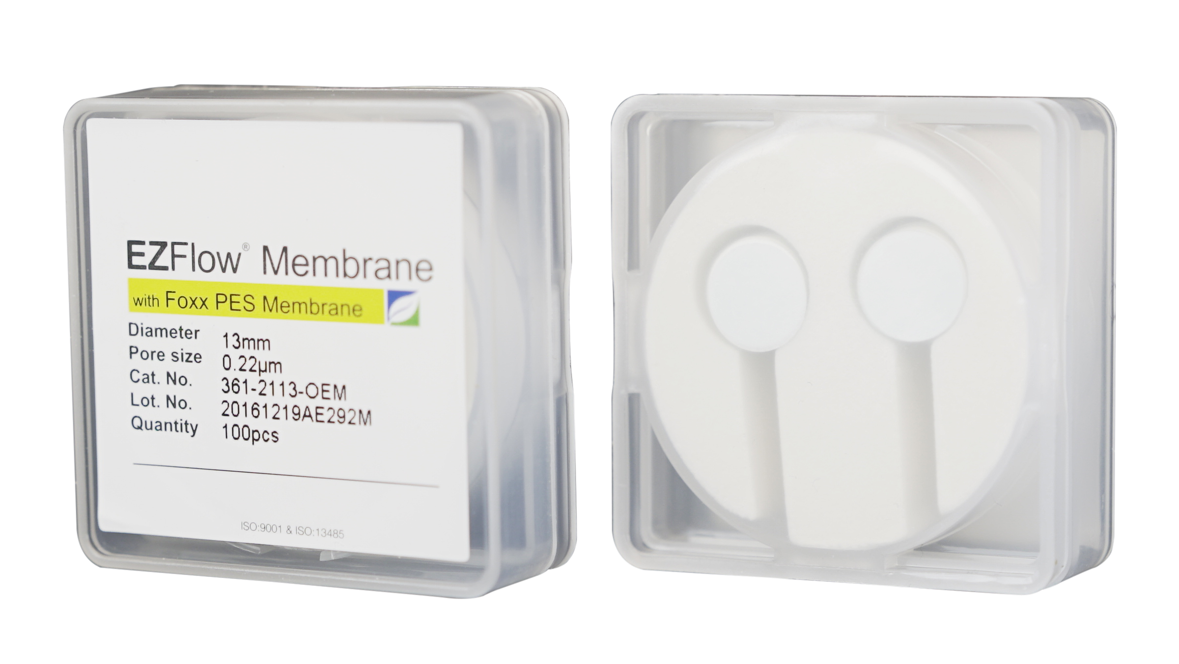 EZFlow® PES Membrane Filters, 0.22 µm, 13 mm Diameter Filter Discs, Non-Sterile 100/PK