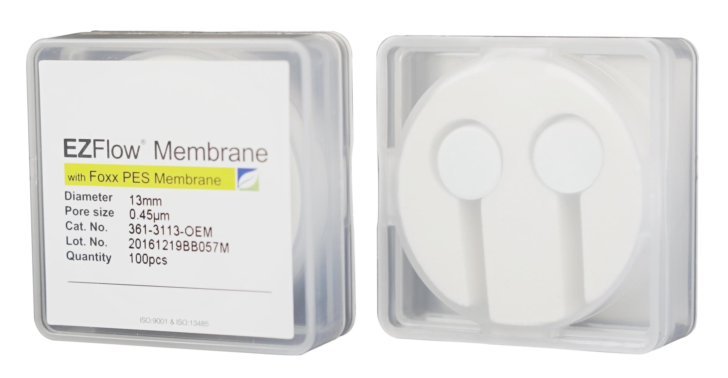 EZFlow® PES Membrane Filters, 0.45 µm, 13 mm Diameter Filter Discs, Non-Sterile, 100/PK