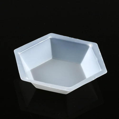 Weighing Boat, Plastic, Hexagonal, Antistatic, PS, White, Large, 200mL - CS/4000