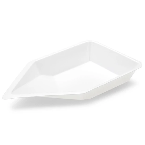 Weighing Boat Vessel, Plastic, with Pour Spout, Antistatic, PS, White/Natural, 120mL - PK/1