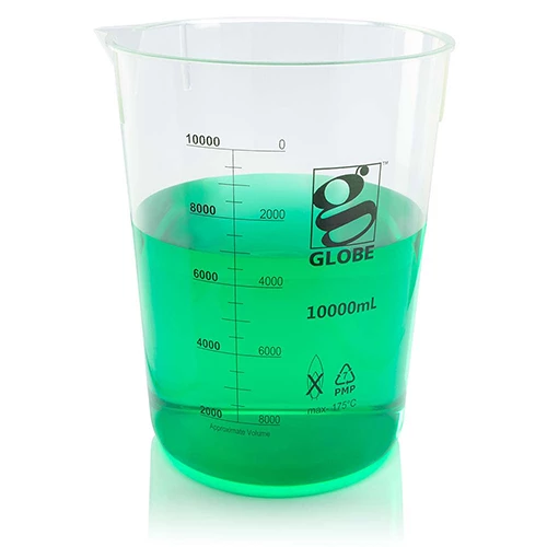 Beaker, Diamond Essentials, Griffin Style, Low Form, Printed Graduations, PMP, 10,000mL, 1/Bag