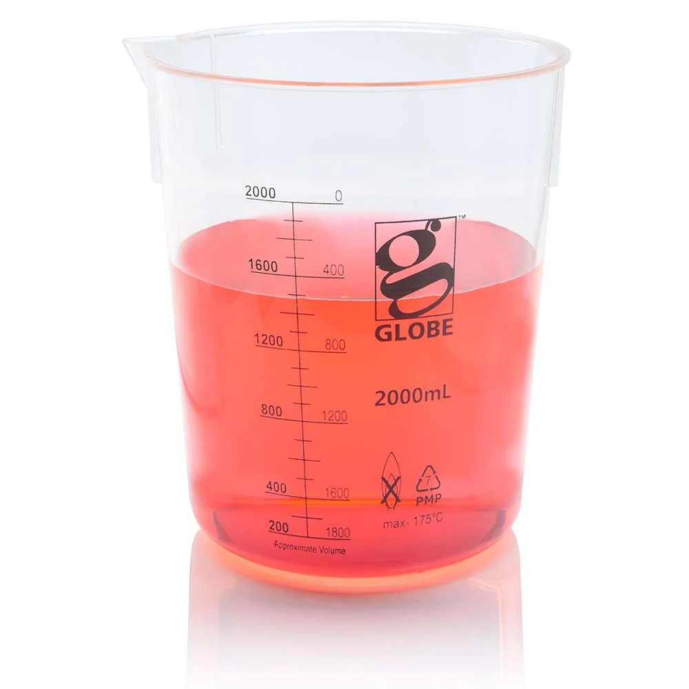 Beaker, Diamond Essentials, Griffin Style, Low Form, Printed Graduations, PMP, 2000mL, 1/Bag - CS/6