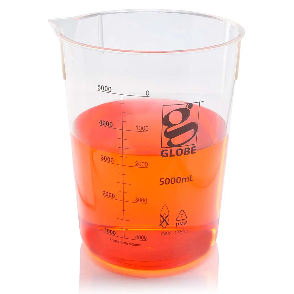 Beaker, Diamond Essentials, Griffin Style, Low Form, Printed Graduations, PMP, 5000mL, 1/Bag - CS/4