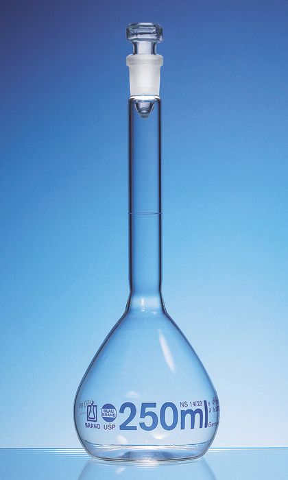 Volumetric flask, USP BBR, 25mL NS10/19 glass, pk of 2