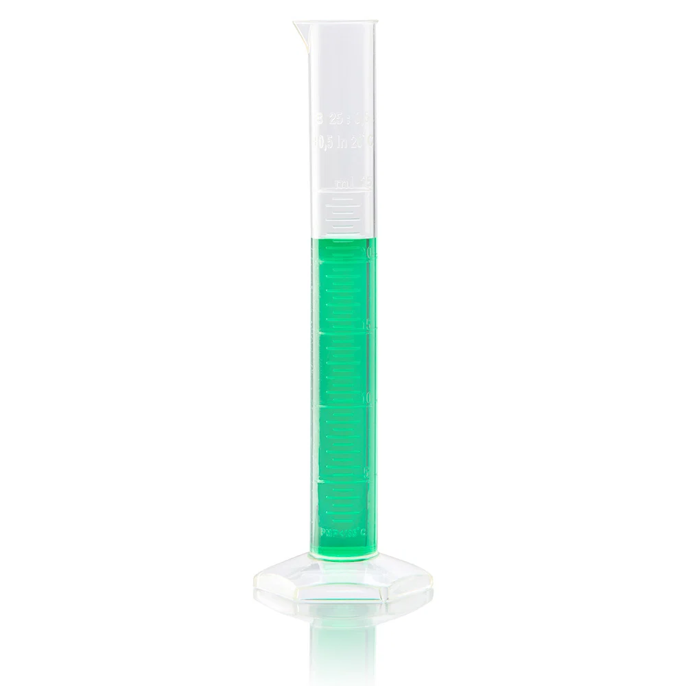Cylinder, Measuring, Diamond Essentials, Class A, PMP, Molded Graduations, tall form, 25mL
