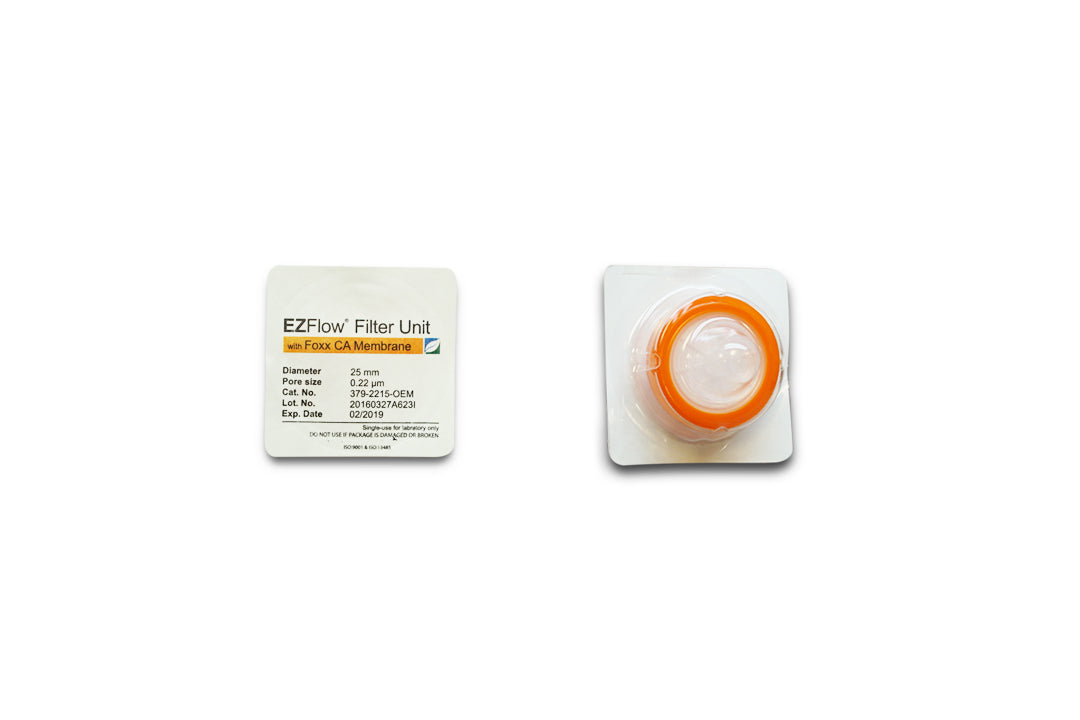 EZFlow® Sterile Cellulose Acetate (CA) Syringe Filters, 0.22 µm Sterilizing Membrane, 25 mm, 100/PK