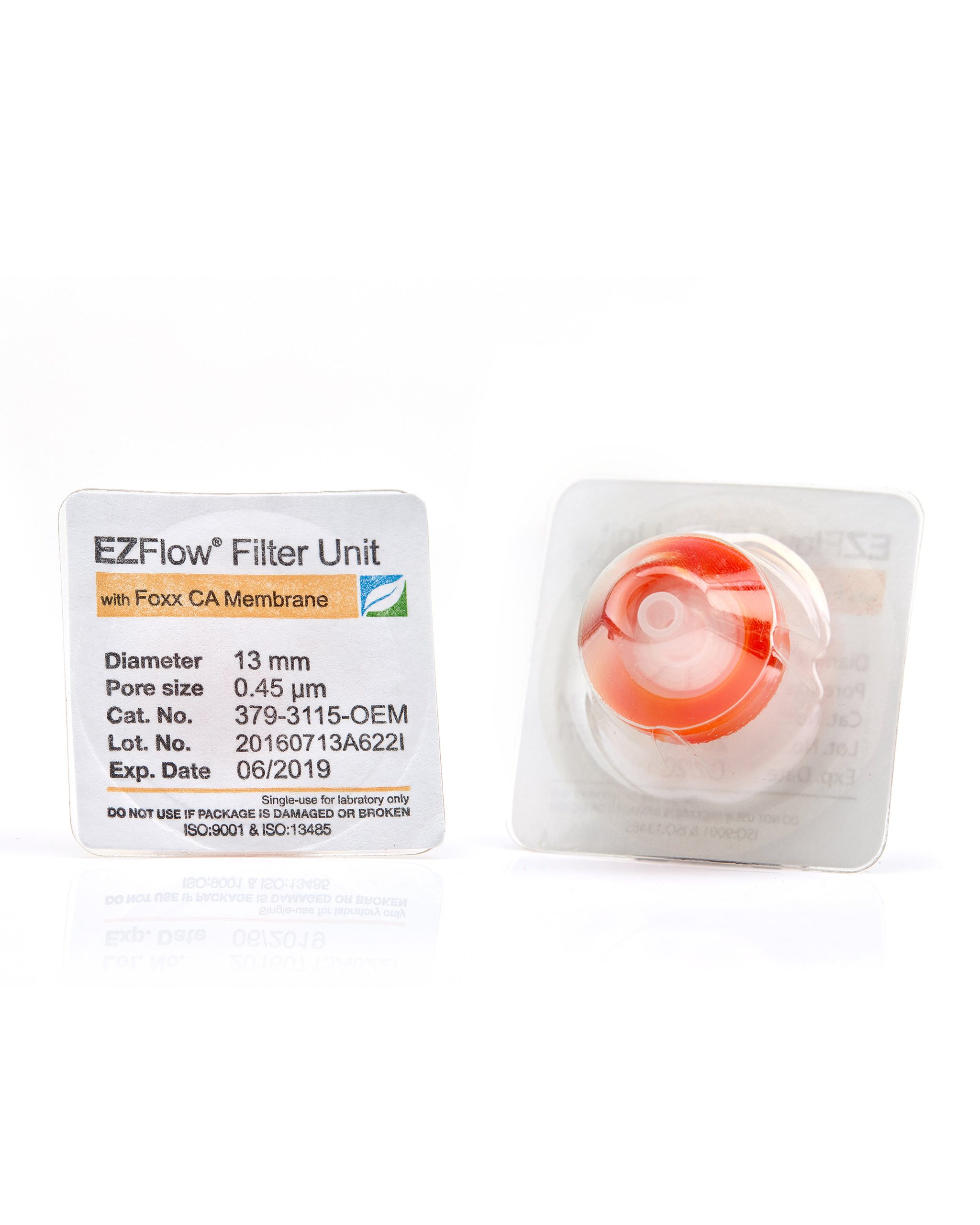 EZFlow® Sterile Cellulose Acetate (CA) Syringe Filters, 0.45 µm Membrane for Clarification or Prefiltration, 13 mm, 100/PK