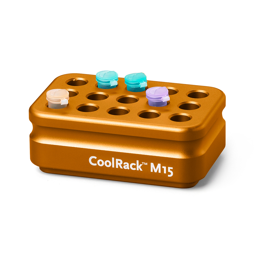 CoolRack M15, orange holds 15 x 1.5 or 2ml microfuge tubes