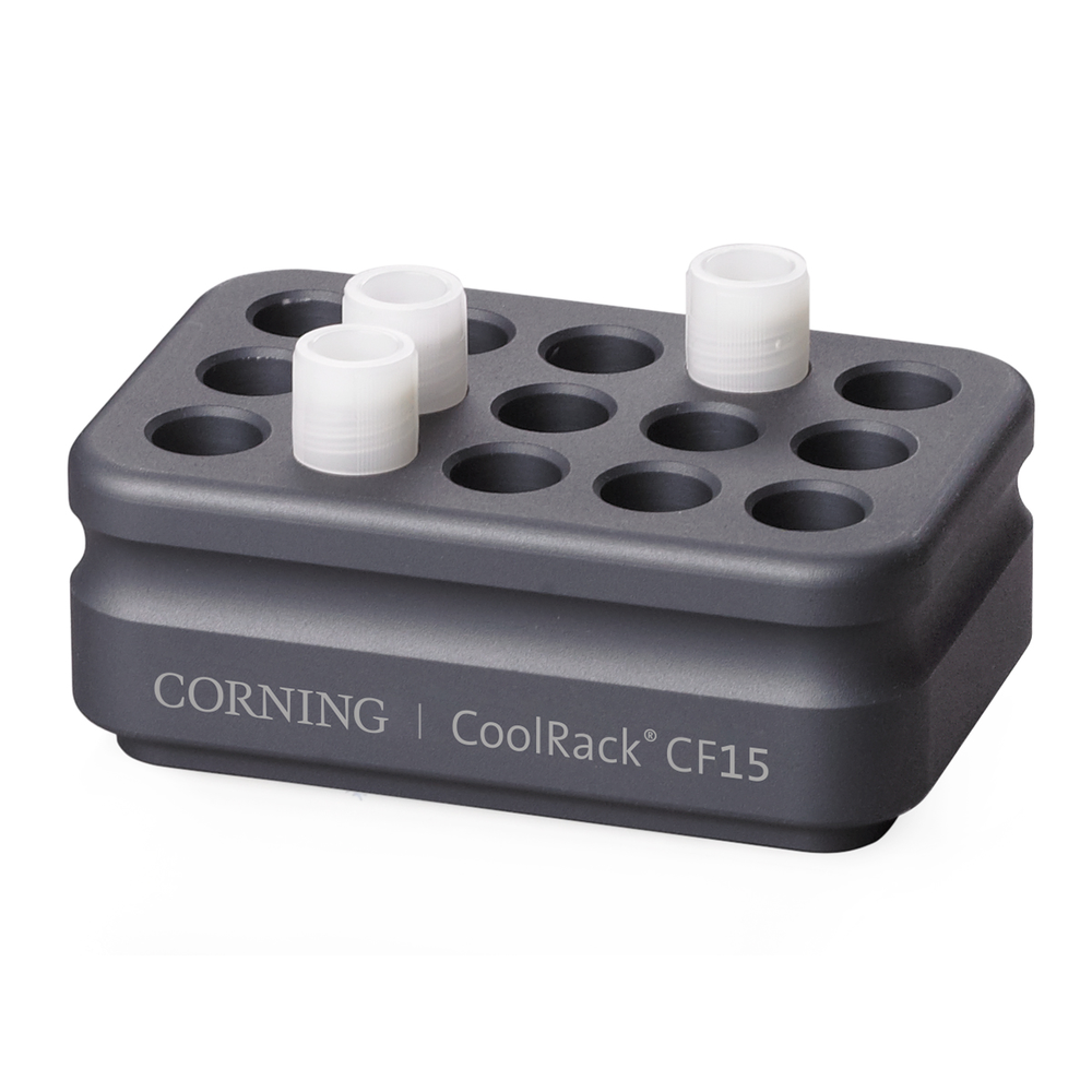 CoolRack CF15, holds 15 cryovial or FACS tubes