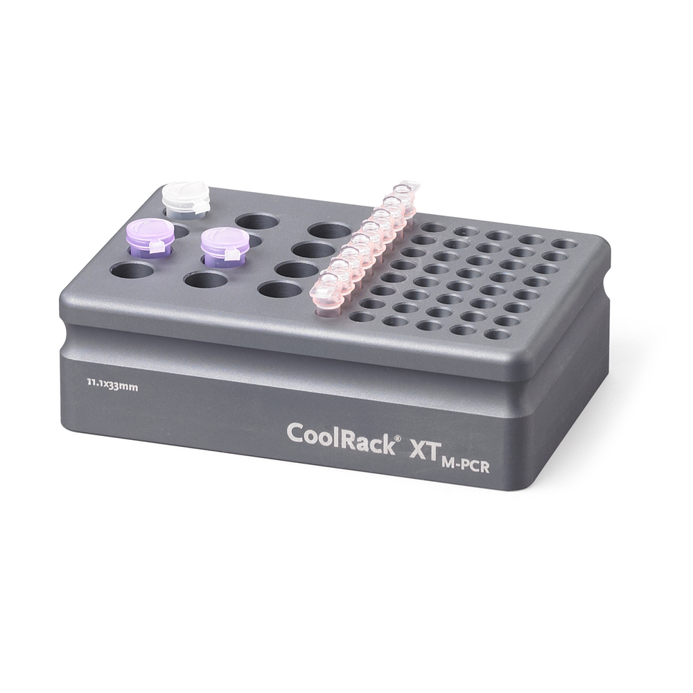 CoolRack XT-M-PCR, holds 12 x 1.5 or 2ml microfuge tubes and 6 strip wells