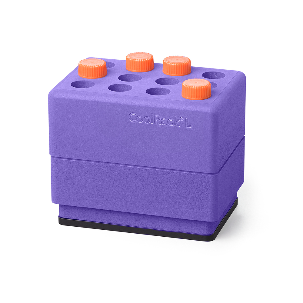 CoolRack L, lightweight insulated module for 12 x 15ml centrifuge tubes