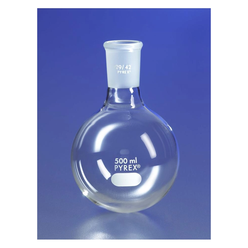 PYREX 250mL Short Neck Boiling Flask, Round Bottom, 29/42 Standard Taper Joint