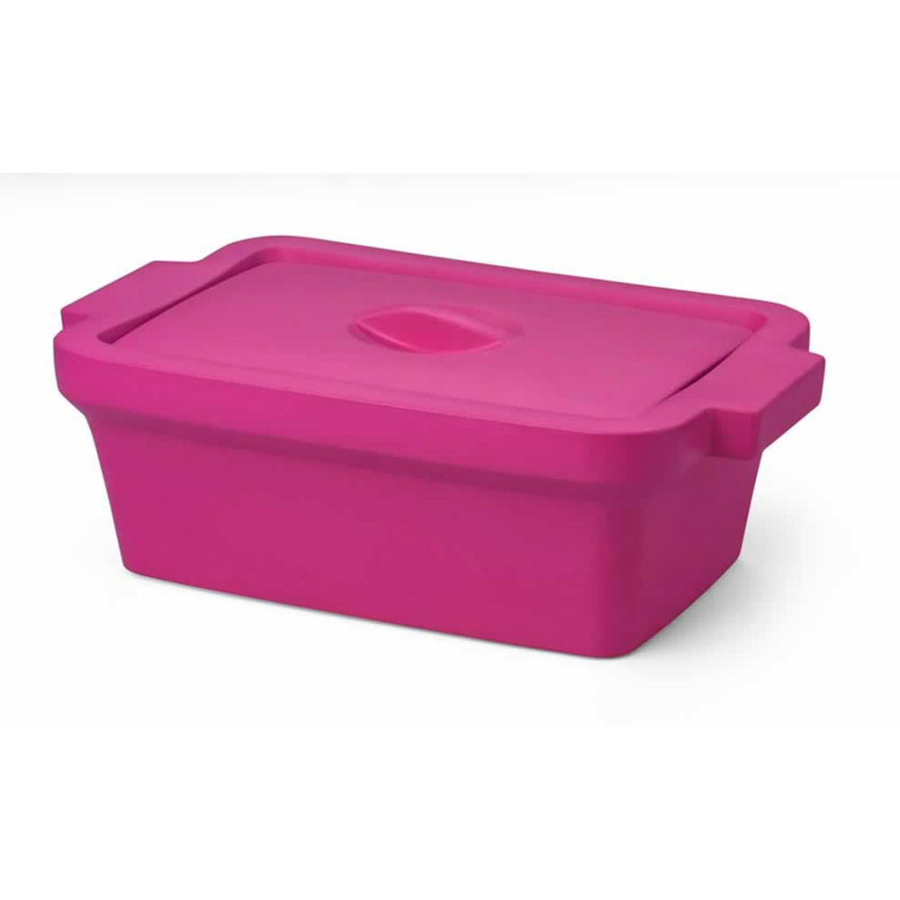 Ice pan, rectangular with lid, midi, 4L, pink