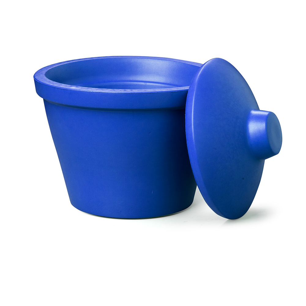 Ice bucket with lid, round, 4L, blue