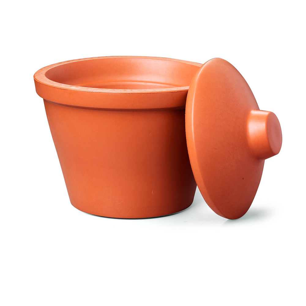 Ice bucket with lid, round, 4L, orange