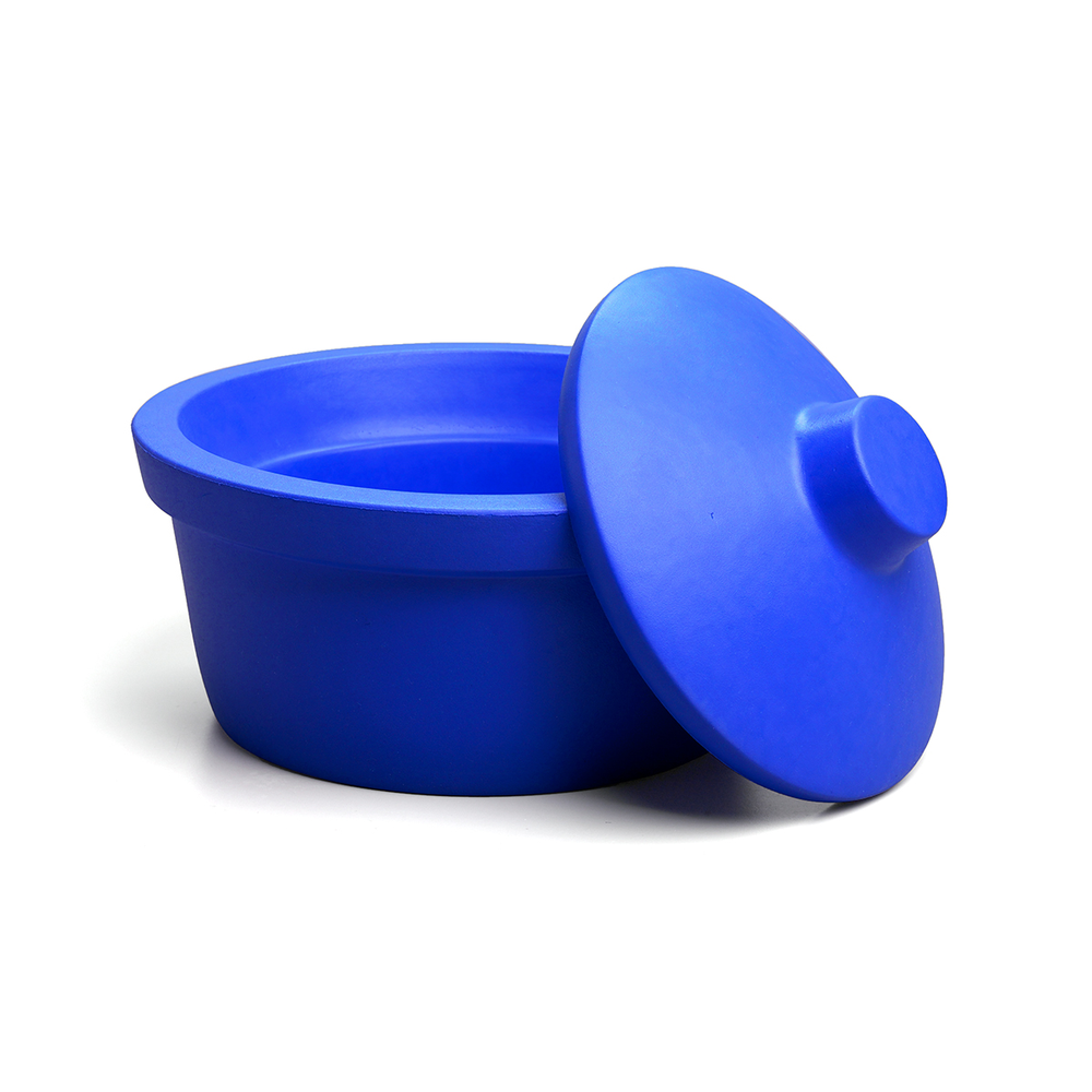 Ice bucket with lid, round, 2.5L, blue