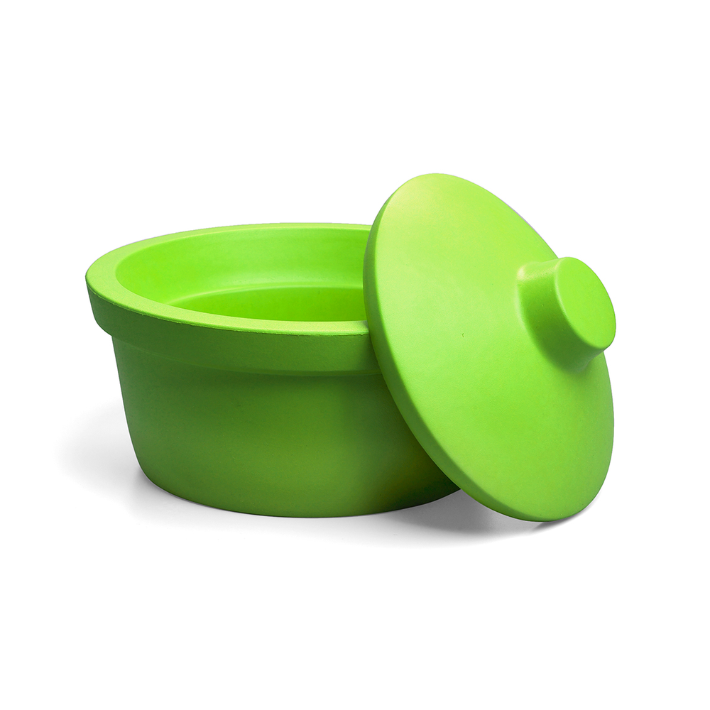 Ice bucket with lid, round, 2.5L, lime green