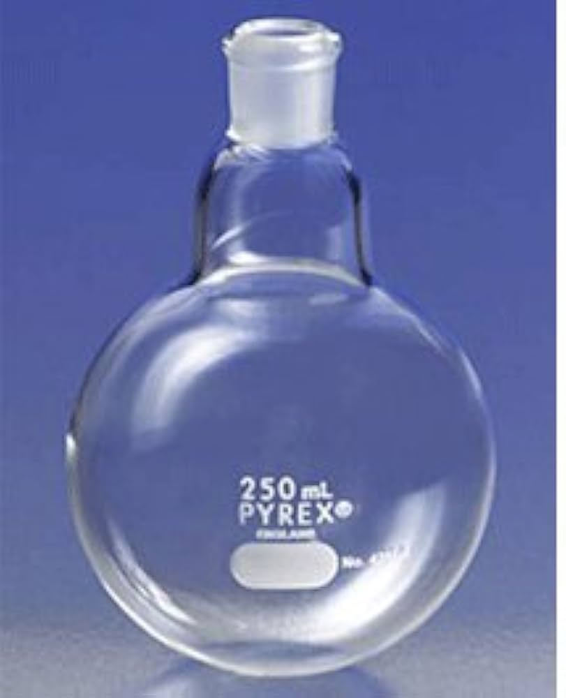 PYREX 5mL Round Bottom Flask Standard Taper 14/10 with Cap